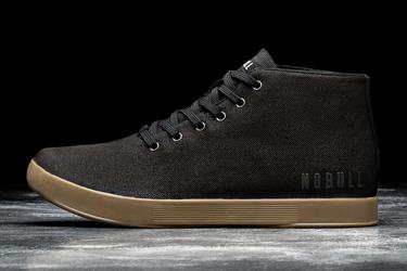 Nobull Canvas Mid Women's Trainers Black | Australia (BM0956)